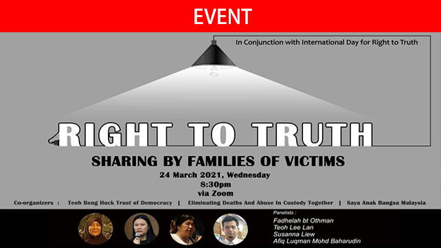 The Right to Truth : Sharing by Families of Victims